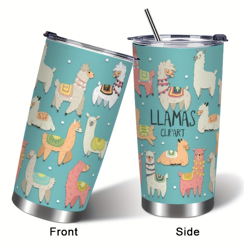 

20oz Colorful Alpaca Cartoon Stainless Steel Insulated - Drinks, Ideal Car Accessory And Gift , Colleagues, Teachers