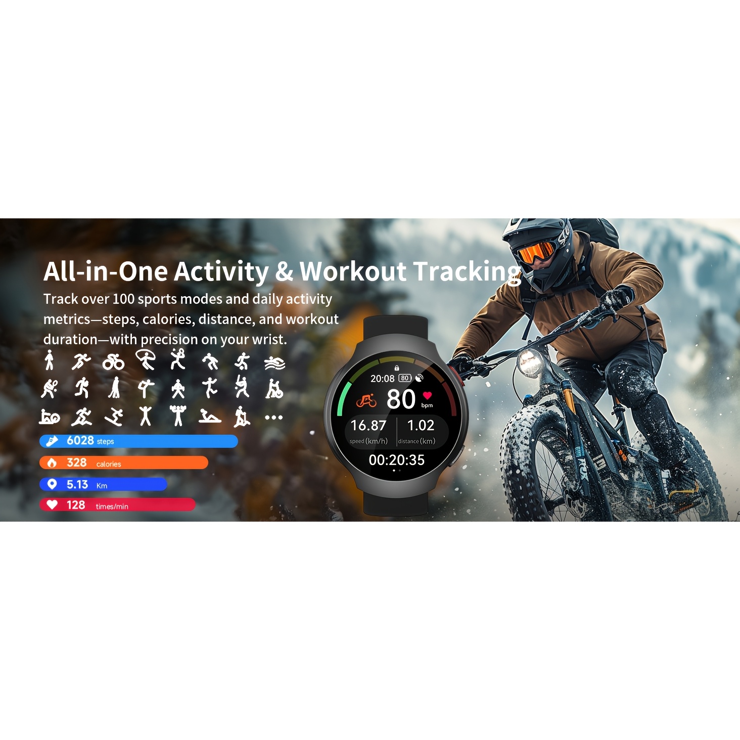 Montre Connectée 2026 avec Chat AI Extérieur et Système de Positionnement GPS, Montre Intelligente pour Femmes et Hommes, Écran AMOLED Courbé de 1,43 Pouces, Montre Sportive, 150+ Modes Sportifs, Appels Sans Fil, Suivi du Sommeil, Double Bracelet en Silicone, Batterie Haute Efficacité 390mAh pour 7