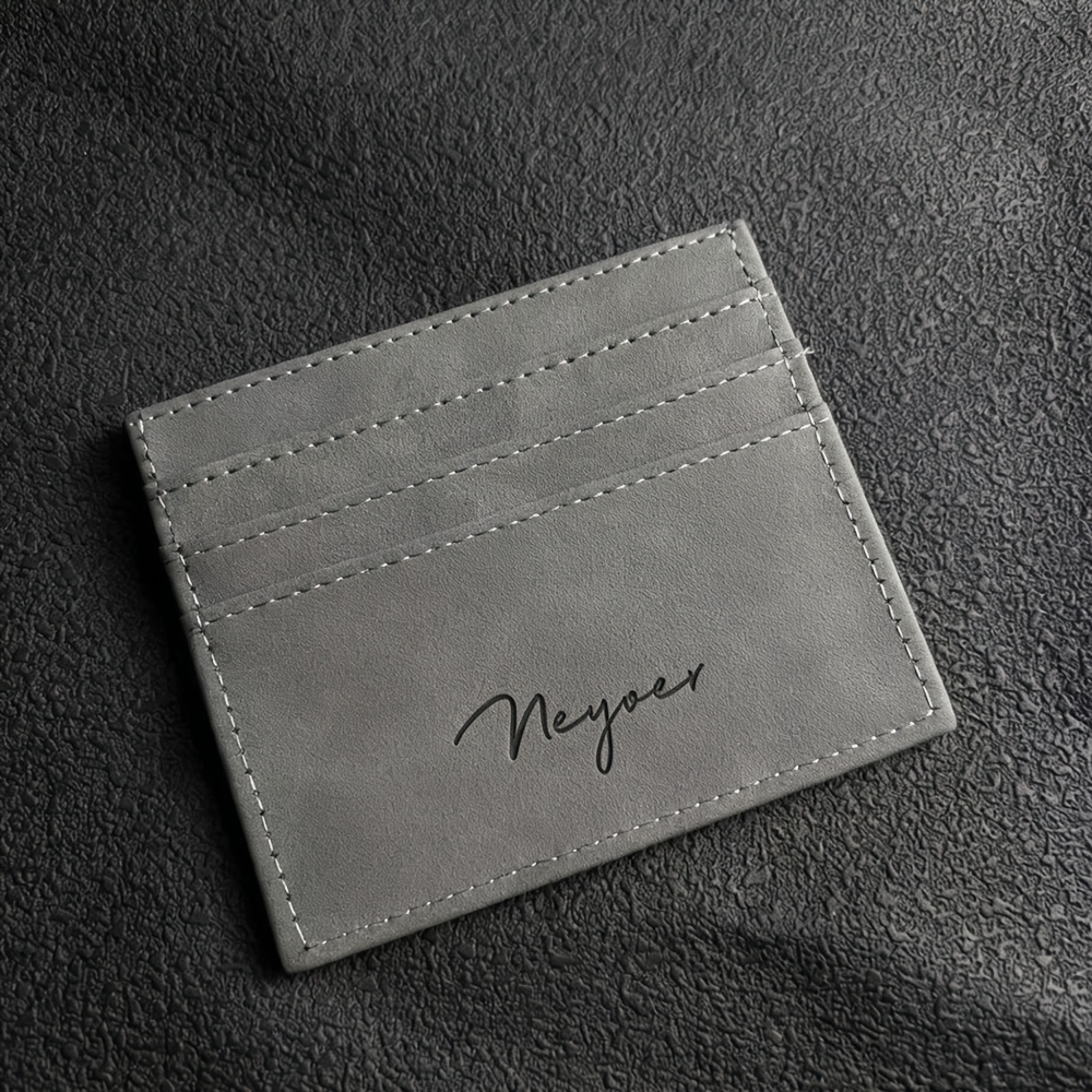 Image of Customizable 3d Laser Engraved Name Personalized Women Men Wallet Design Simple Lightweight Card Wallet Put Bank Card Id Card With Card Slots As Chrismas New Year's Day Birthday Gift