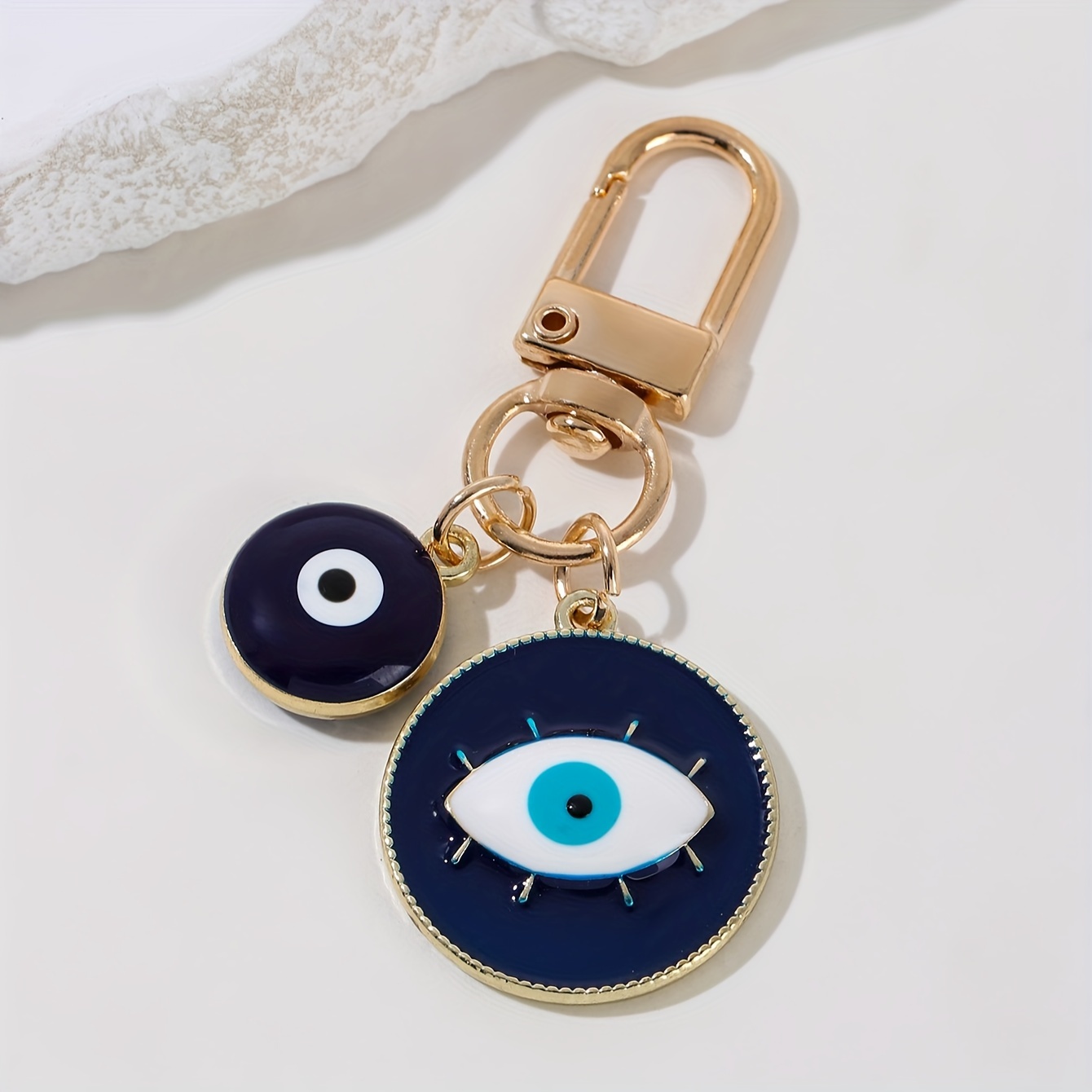 TEMU 1/3pcs Porte-clés Œil de Démon à Goutte d'Huile Coloré Sac Pendentif Accessoire Noël Femmes Porte-clés
