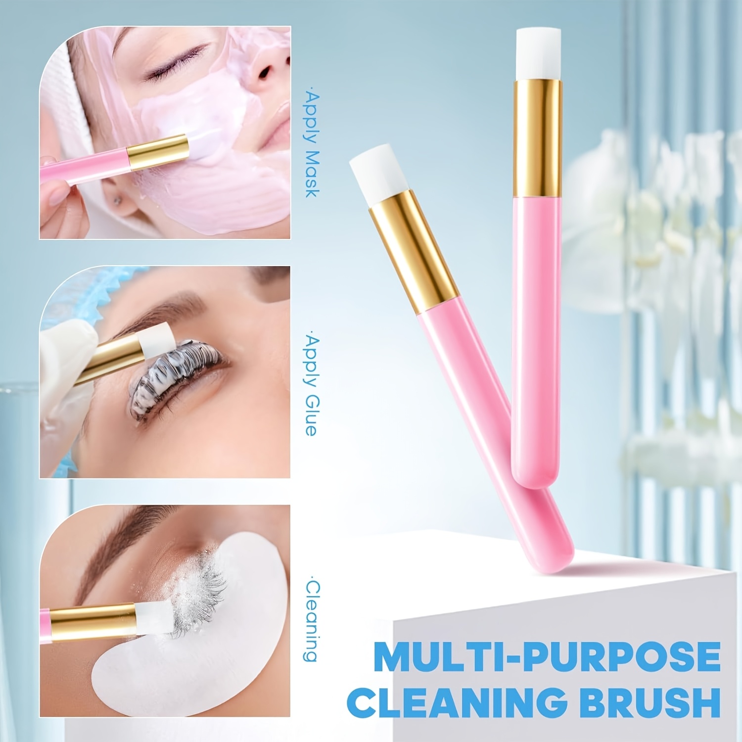 false eyelash tool set model head tweezers brush practice eyelash dense arrangement eyelash positioning sticker cleaning brush ring set tools for novices to practice grafting eyelashes dense arrangement eyelash and thickness random details 6