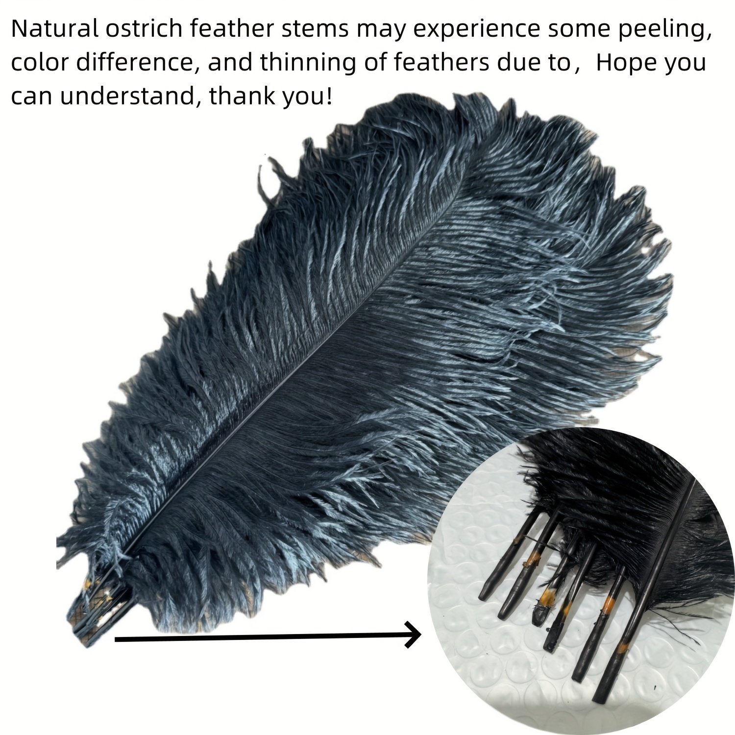 Natural Ostrich Feather Craft Plume, Black Feathers Decoration