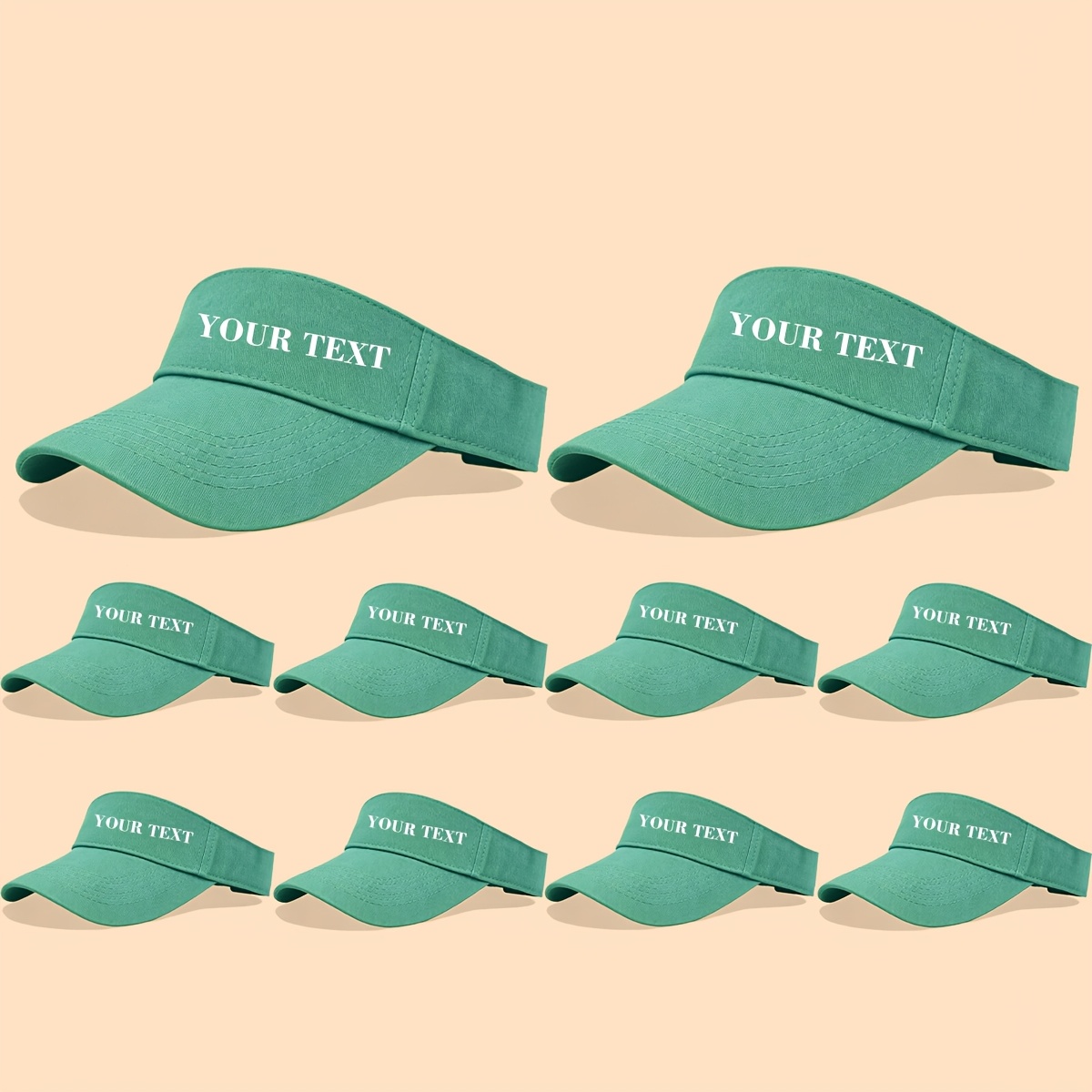 TEMU 10 stuks Gepersonaliseerde Zonneklep voor Volwassenen met Naam/ voor Team/Slogan, Verstelbaar, Lichtgewicht Ademend Zonbescherming, voor