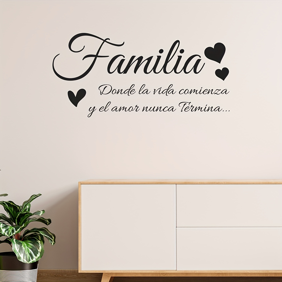 Cita Familia, donde la vida comienza y el amor nunca termina, vinilo adhesivo para pared, para dormitorio, salón, hogar, decoración de pared. - España