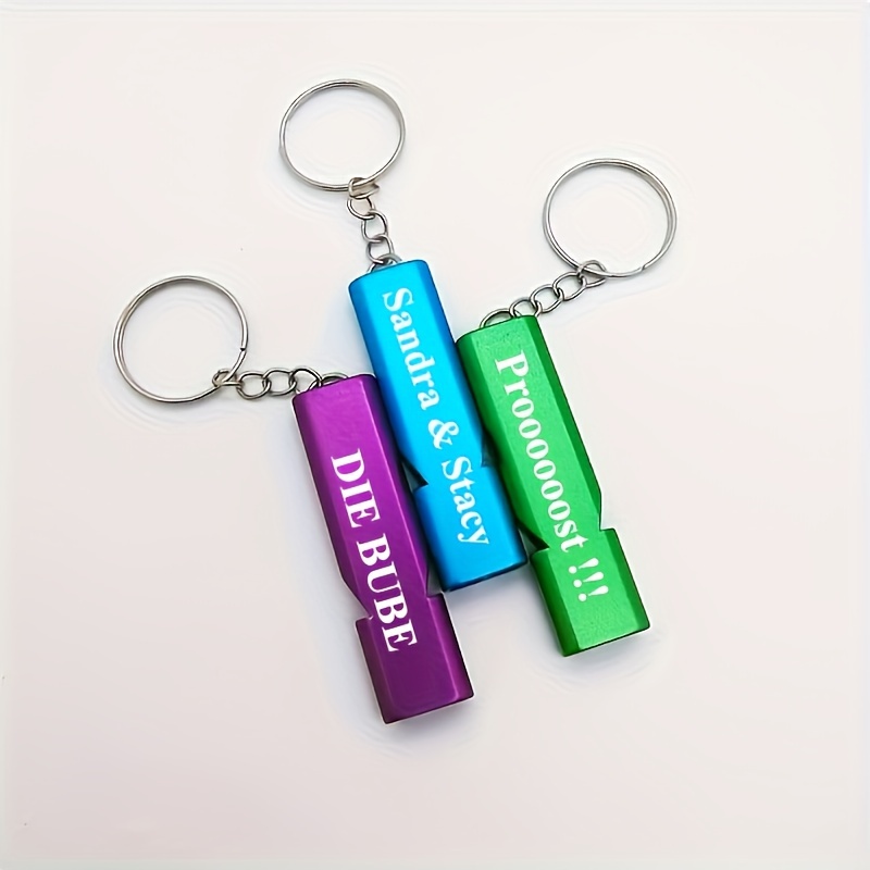 

Customizable Aluminum Alloy Whistle Keychain - Sporty , Non-tarnish - Personalize With Name, Phone, Logo - Perfect Gift Idea