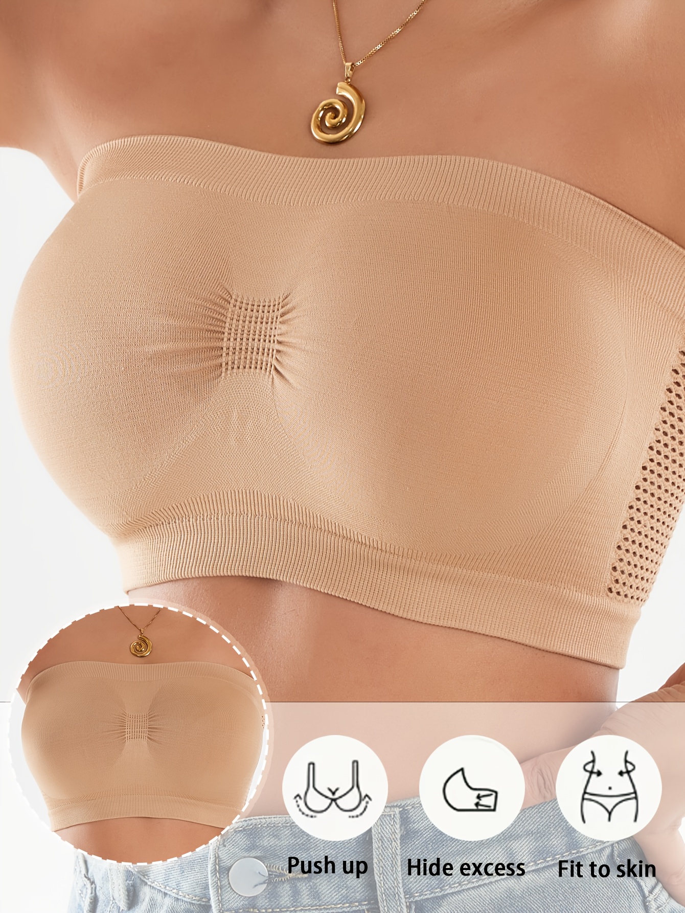 womens one piece strapless drawstring bra multi color     and breathable comfortable fabric casual and easy underwear suitable for   occasions