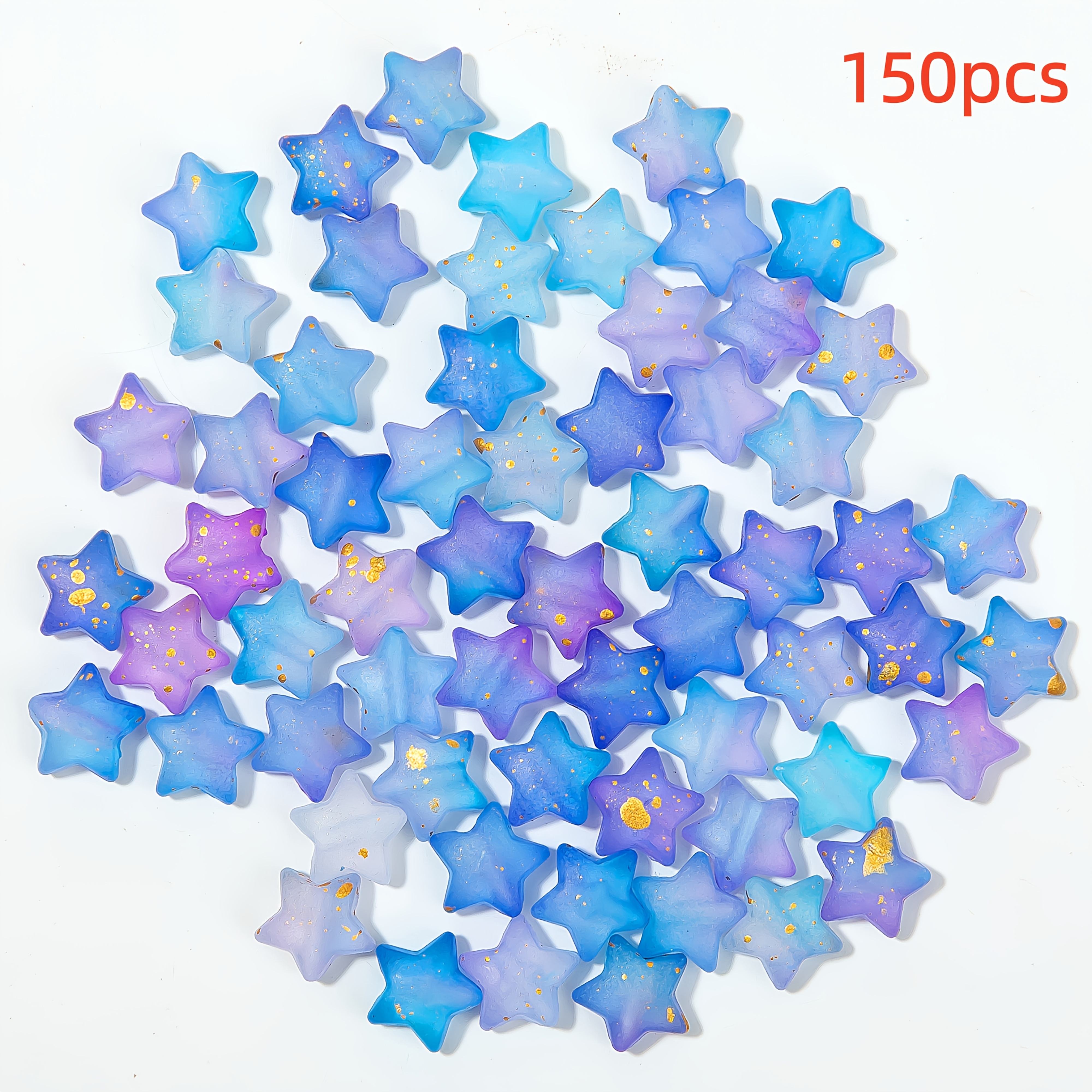 150pcs Blue-purple Beads - Matte Suitable For Making, Bracelets, Earrings, Necklaces - Star-shaped Acrylic Craft Beads With Frosted, Multicolor Suitable For Pendant Charms, & Accessories