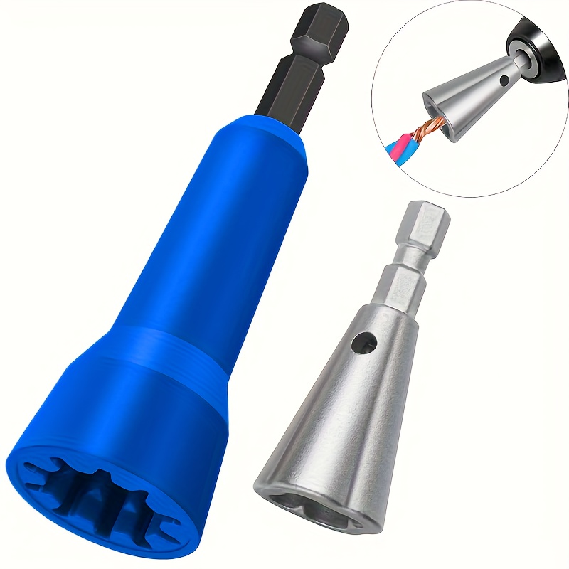 TEMU 2pcs Twister, Wire Twisting Tool, Twiter For Drill, Spin Twist Wire Connector Socket, Wire Connector Driver With 1/4" Chuck, Wire Stripping And