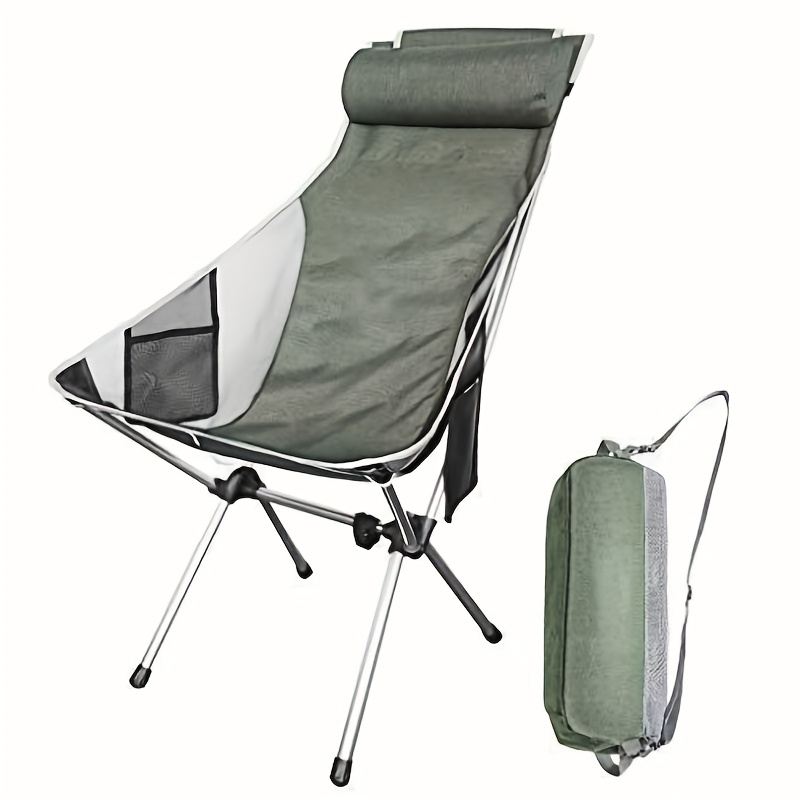 TEMU Compact Camping Chair With High Back Portable And Lightweight For Hiking, Picnic, Fishing