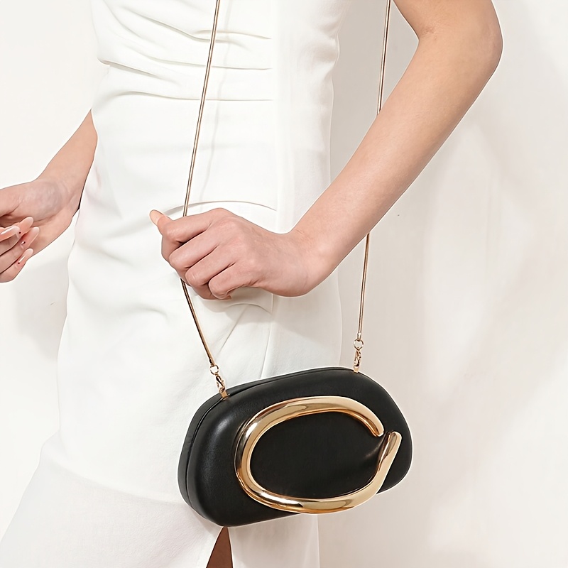 FOREVER MIYIN Women's Elegant Vintage Handbag with Magnetic Closure & Golden-Tone Hardware - Mini Purse with Detachable Chain Strap, Golden-Tone Handle, Credit Card Slots & Coin Pocket - Burgundy/Black/White Luxury Clutch for Everyday & Formal