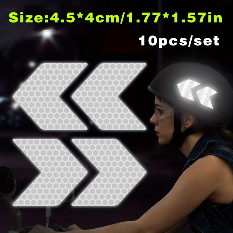 8 Bande Adesive Riflettenti Per Casco - 8x2 Cm, Per Sicurezza Notturna