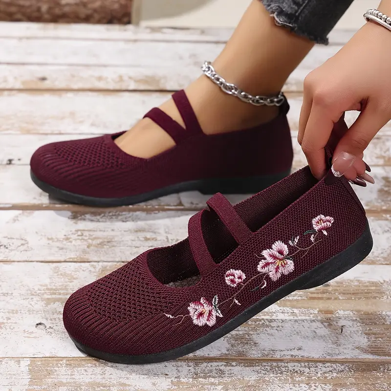 womens knit summer comfortable fashion casual elegant breathable soft flat shoes details 5