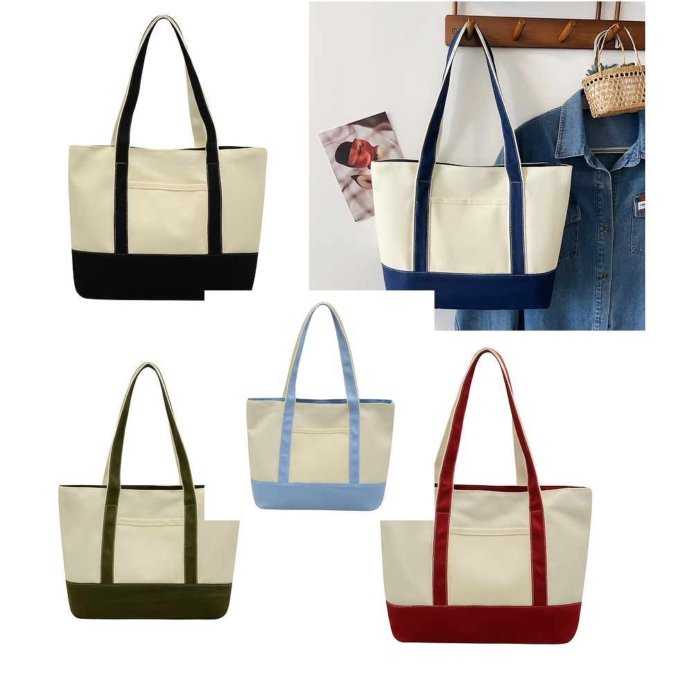 TEMU Custom Canvas Sailboat Tote Bag With Zipper/ Embroidered Tote/ Custom Text Tote Bag/ Bridal Party Bag/ Bridesmaid Gift/ Bachelorette Gift