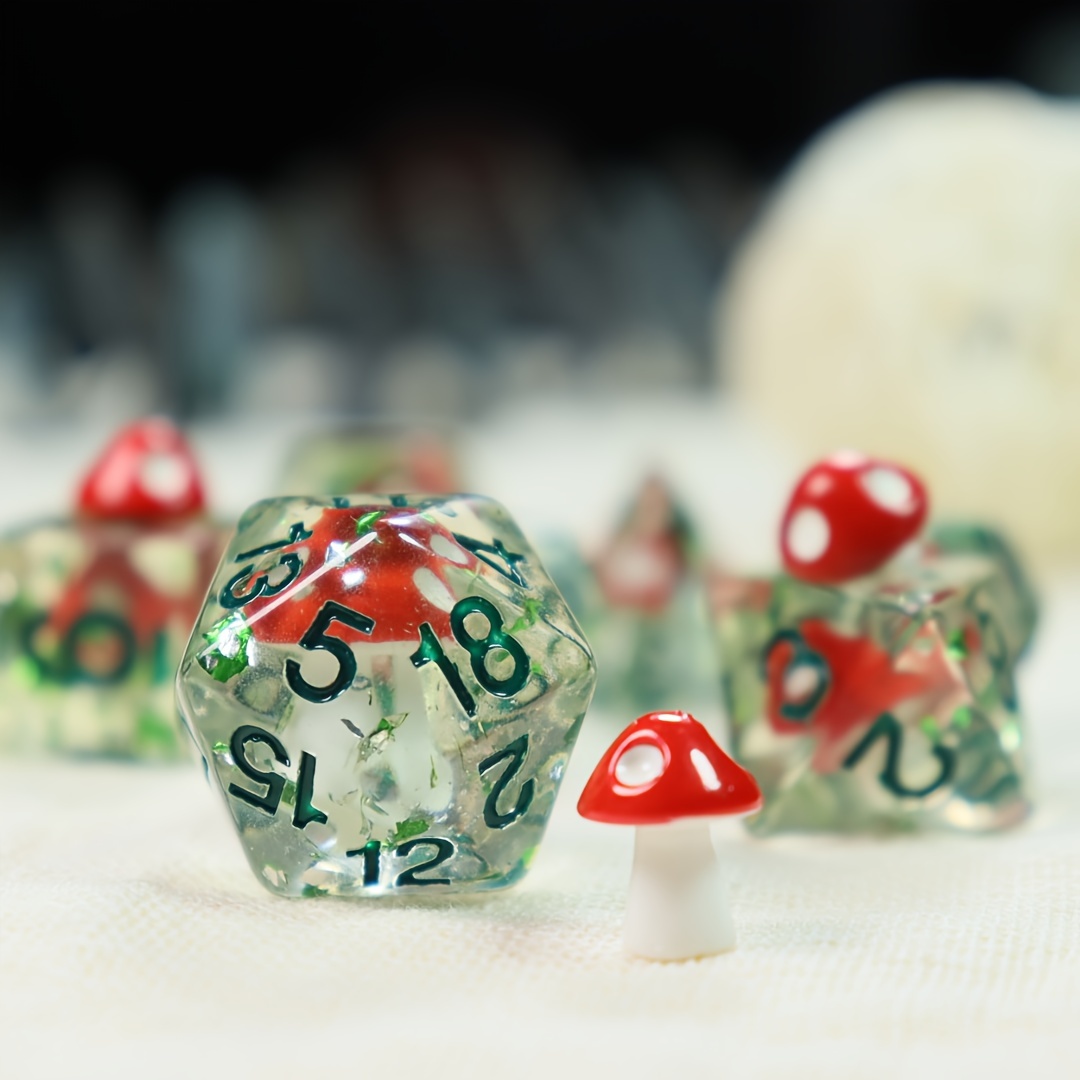 7pcs Board Game Resin Dice with Embedded Cartoon Objects