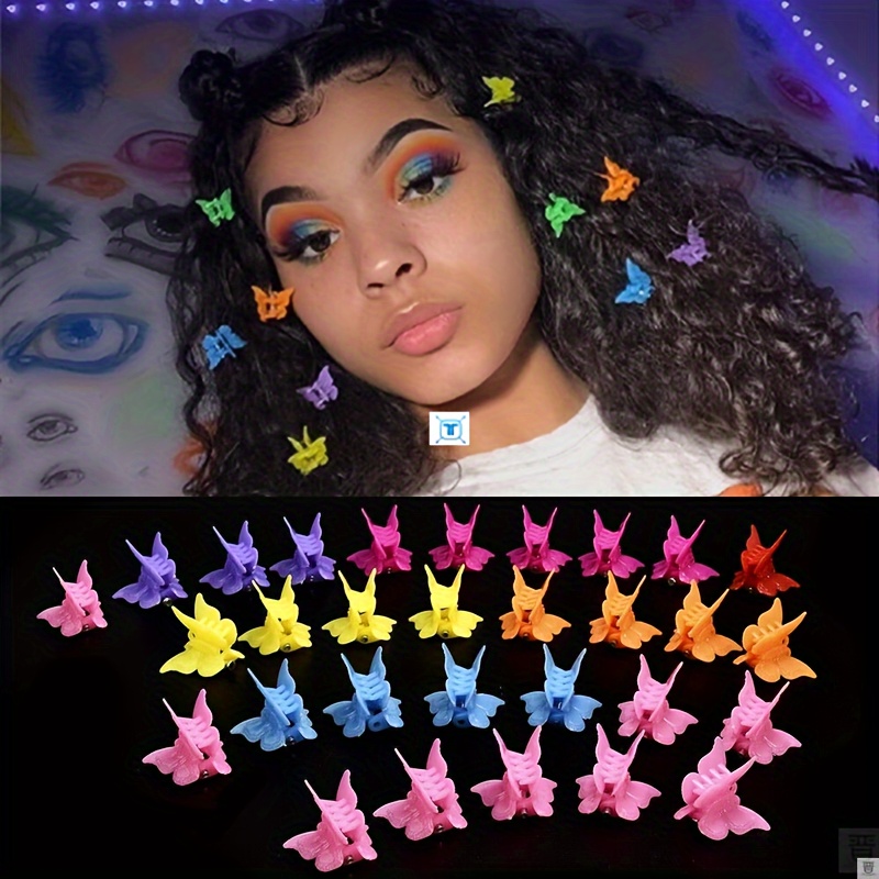 20 Piece Set Of Women s Colorful Butterfly Plastic Hair Accessories, Fashionable Hair Clips Suitable For , Cute Hair Clips, Mini Grab Clips, Hair Accessories Set details 0