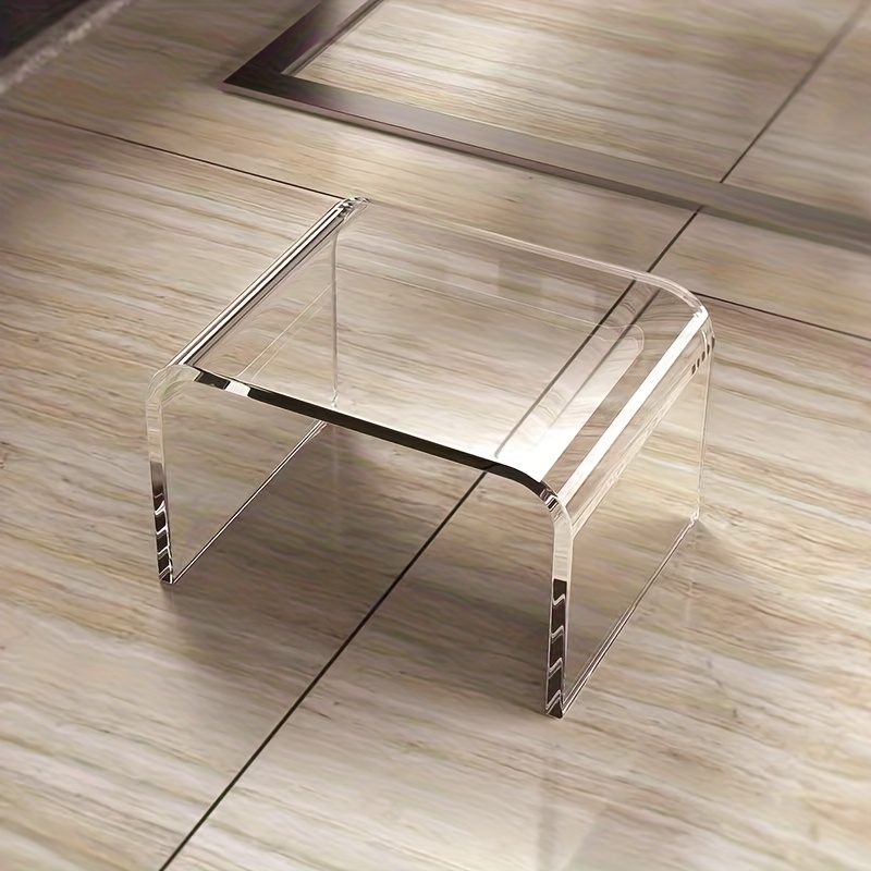 einfacher transparenter eckbanktisch aus acryl, kleiner couchtisch, wohnzimmer, luxuriöser, modischer kleiner beistelltisch, multifunktionales büro-desktop- , schlafzimmer nachttisch, kleiner schreibtisch mit rot, gelb, blau, grün