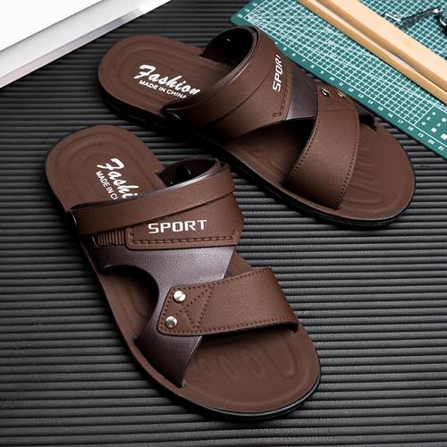 sandalias versátiles de hombre de gran tamaño para exteriores, zapatos de conducción con antideslizante, pantuflas de playa con punta