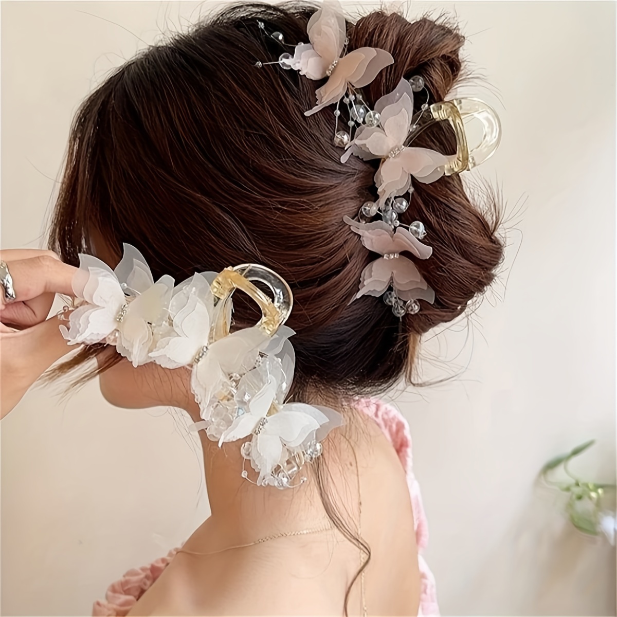 

Elegant Butterfly Bow Hair Claw Clip - Resin, Non-slip Grip For Women & Girls, Cute Ponytail Holder Accessory