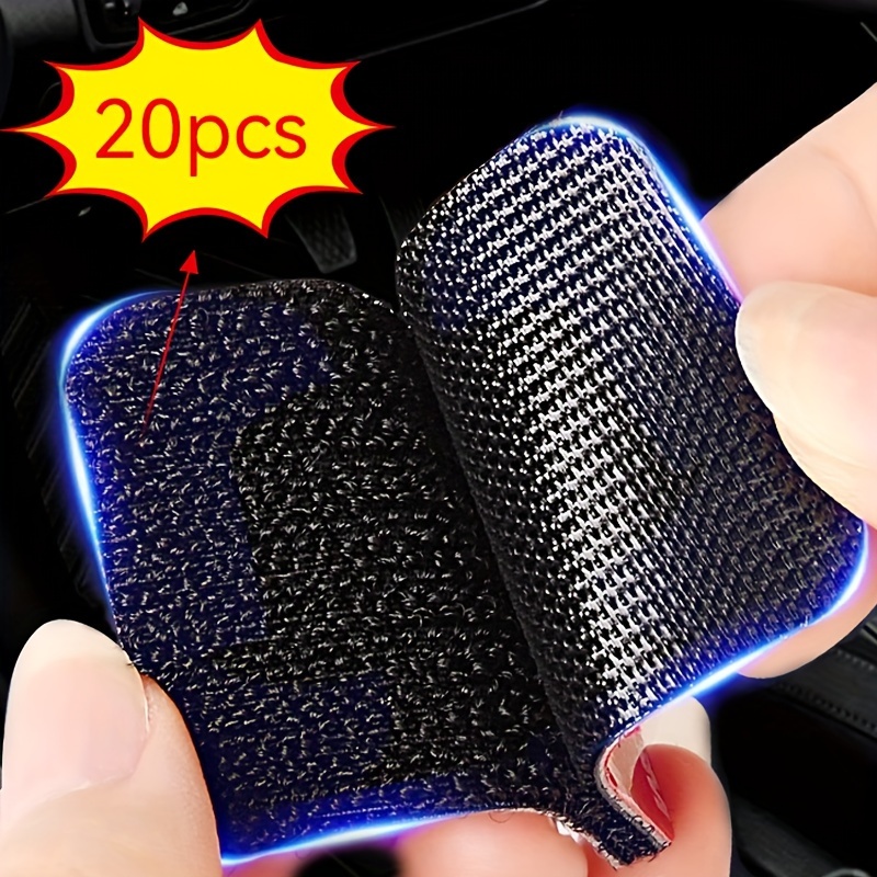 TEMU 20 Pieces Invisible Fixing Car Mat Grips - Double-sided Non-slip Heat Resistant Adhesive Strips For Securing Car Mats And Seat Cushions