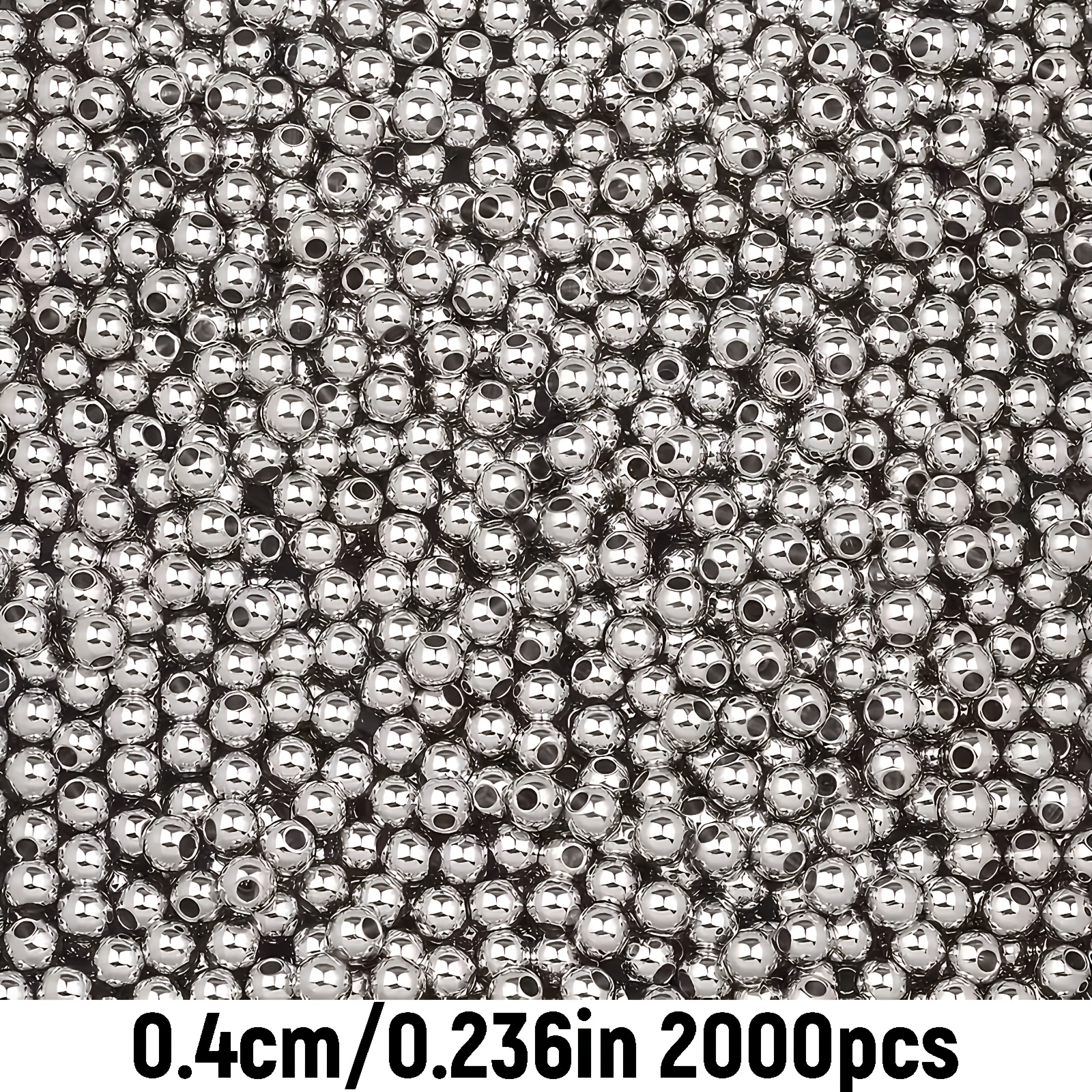 TEMU 2000pcs Perline Acriliche Tonde da 4mm con Spaziatori per Creazione Gioielli Fai da Te, Bracciali, Collane, Accessori e Materiali per Lavori