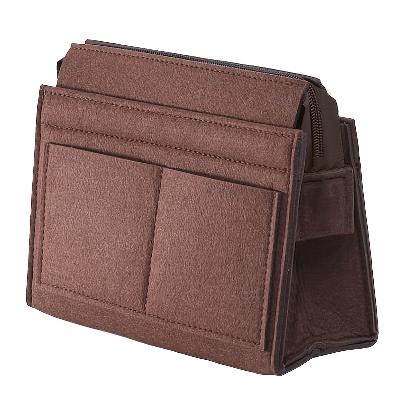 Felt Multi-pocket Zippered Organizer Bag For Cosmetics And
