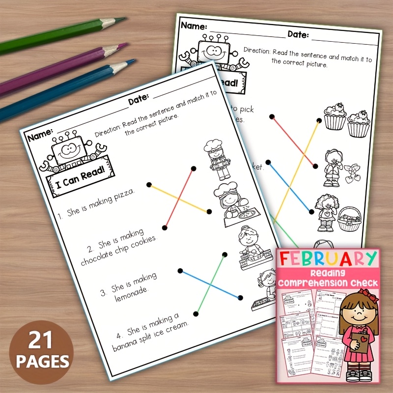 

Early Reading Worksheets Themed Around For Children - 21 Pages Filled With Learning Activities, Matching Games, And Coloring - Preschool, Kindergarten, And Homeschooling.