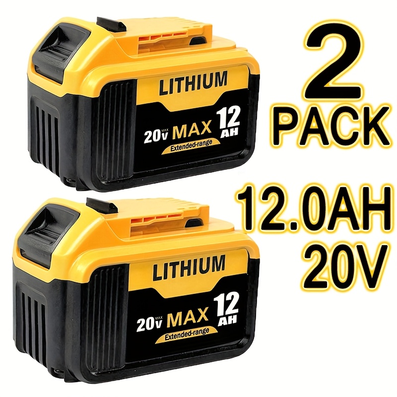TEMU 2pack/1pack, 12000mah Replace For 20v 60v Compatible With Dcb606 Dcb609 Dcb612 Dcb201 Dcb200 Dcb206 Dcb207 Apply To For Cordless Power Tools