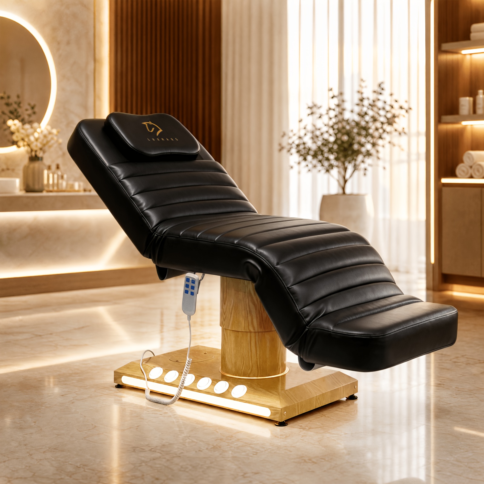 full electrical massage table, 3 motors facial chair with remote and   controller, tattoo chair for esthetician with pillow, beauty bed with removable headrest for spa, salon, waxing Product details 5