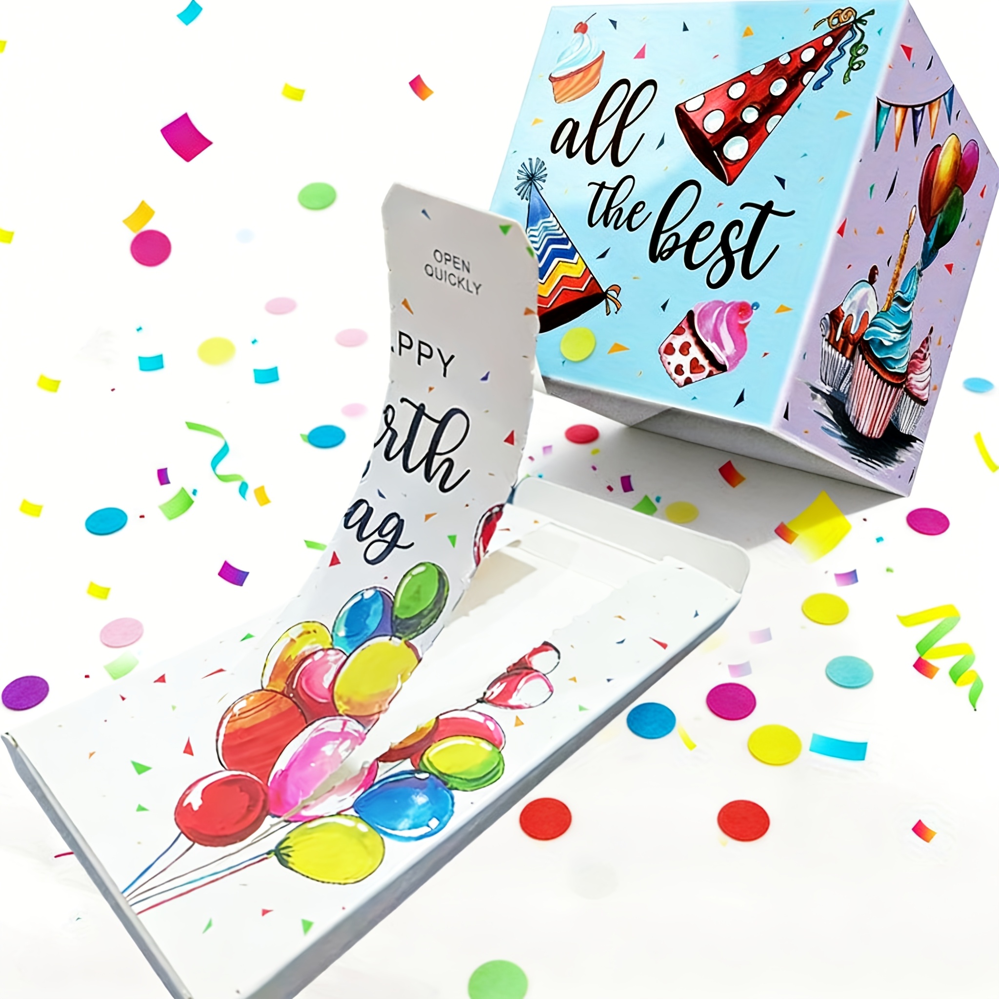 Image of Pop-up Card With Colored Paper, Happy Birthday, Surprise Gift For Men, Women, Colleagues, Family, 1pc