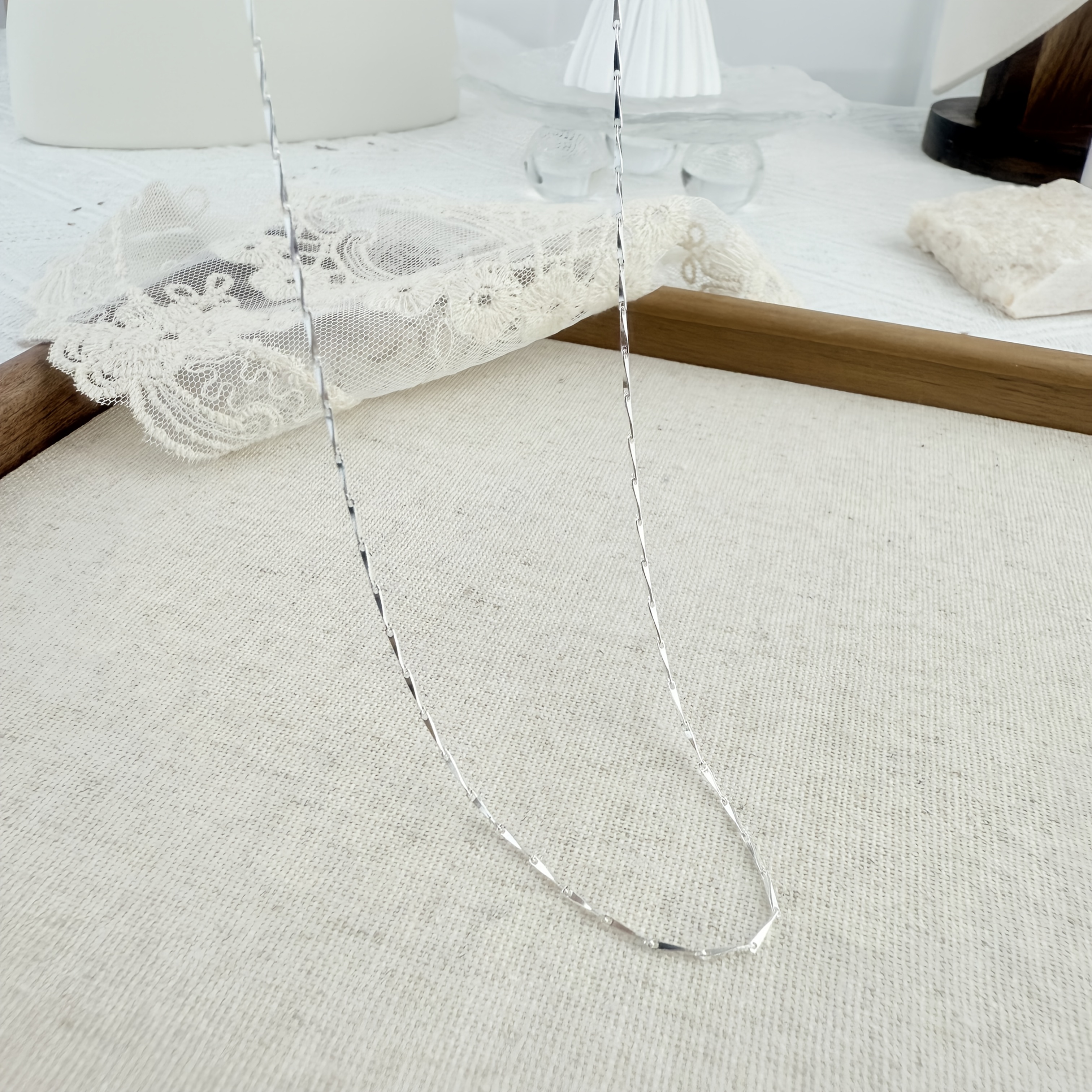 Women's 925 Sterling Silver Minimalist Chain Necklace, Exquisite Collarbone