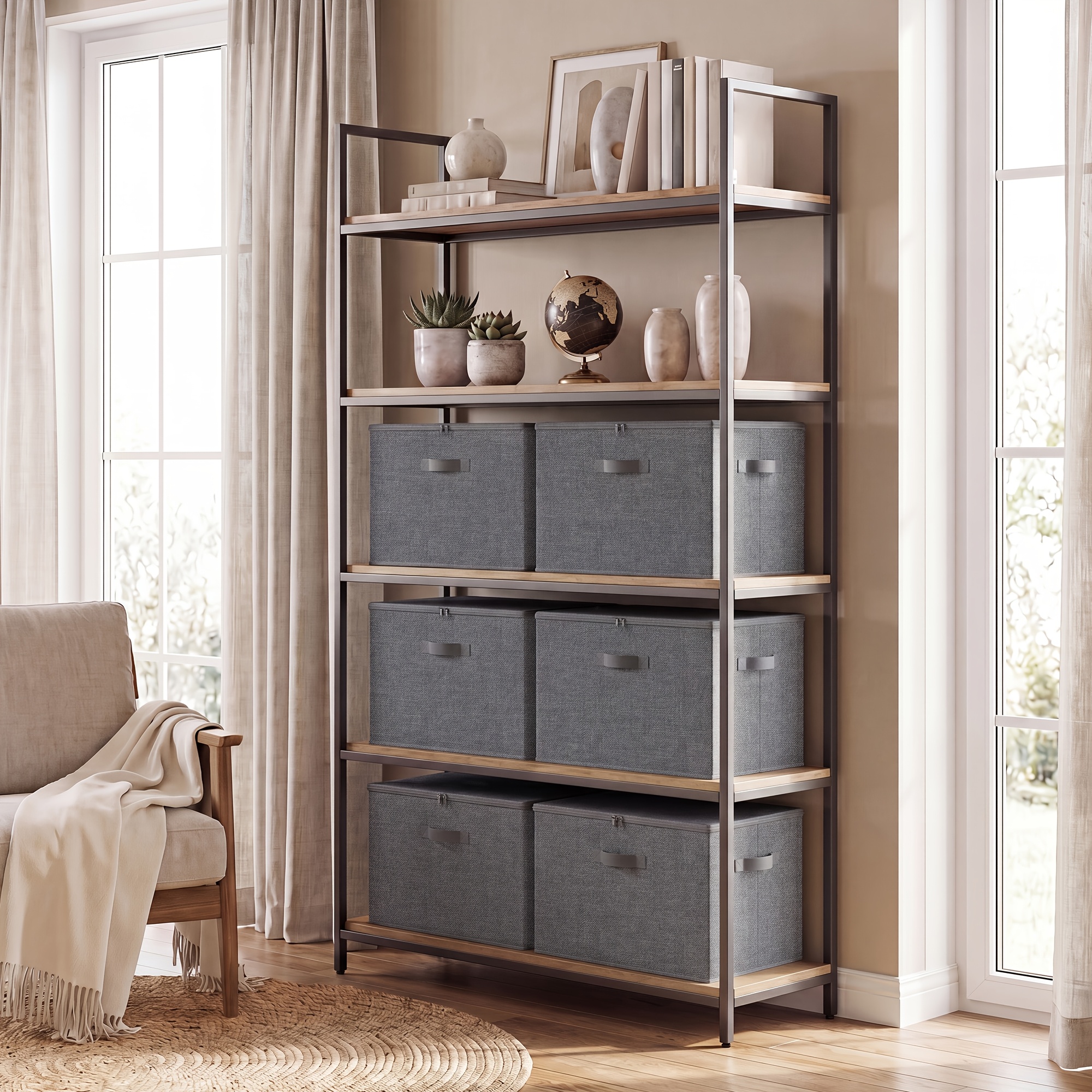 Foldable Storage Boxes With Handles, Set Of 3, Clothing Organizer, Non-woven Fabric, 50 X 30 X 30cm, Gray, Under-bed Storage