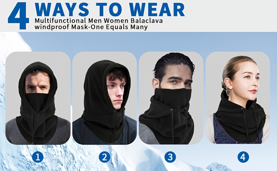 Women's Winter Balaclava with Hood - Windproof, Warm Neck Gaiter for Cycling & Skiing, Fashionable Knit Design details 2