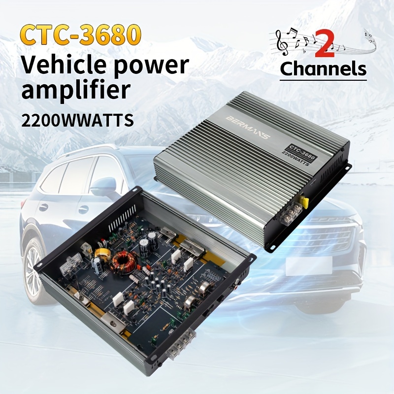 4チャンネルABクラス12Vカーアンプ車両アンプ6800Wパワーステレオ