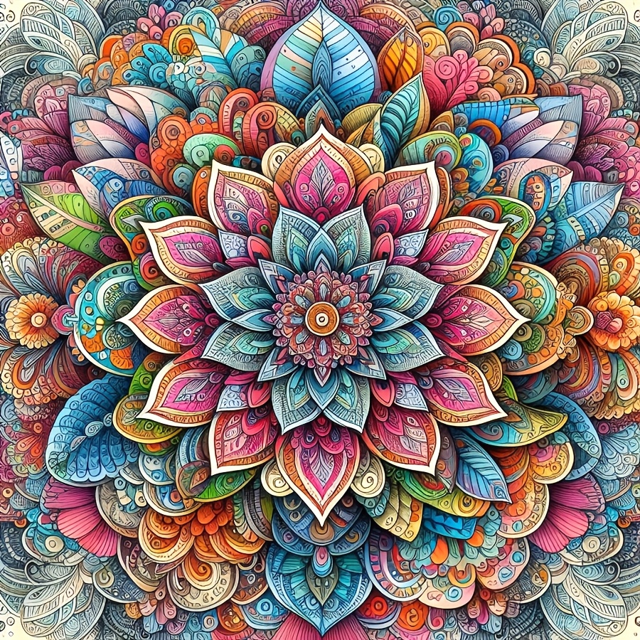 

Mandala Art 5d Diamond Painting Kit - Drill Canvas For Diy Crafts And Home Decor, Handmade Gift, Ideal For Bedroom, Office, And Living Room, Beginners, 7.9x7.9 Inches, Wall Decor, Diamond Embroidery