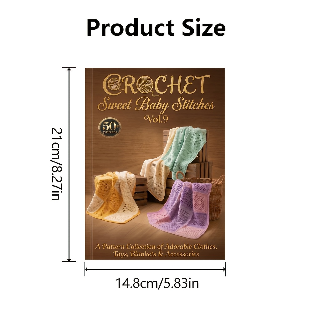 TEMU A Pattern Collection Of Adorable Clothes, Blankets & Accessories Vol.9 Classic Crochet Pattern Set, Knitting Blueprints, Detailed Tutorials,