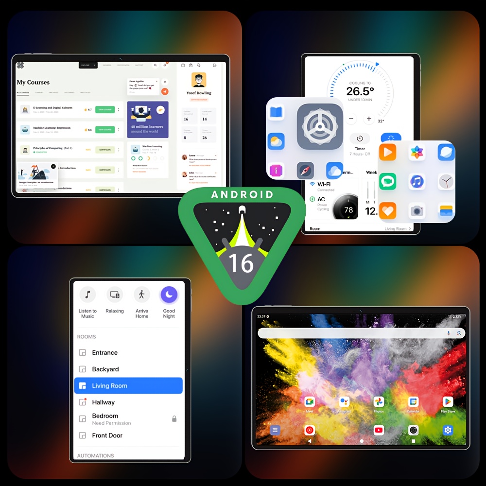 CRELANDER 2025 NEW Android Tablet with a 10.1 Inch IPS Touch Screen, 2-In-1 Design Including a Protective Case, Optional Keyboard, Mouse, And Stylus. It Features 12GB RAM (4GB + 8GB Expandable) And 128GB Storage, Supporting a 1TB TF Card, Tablet