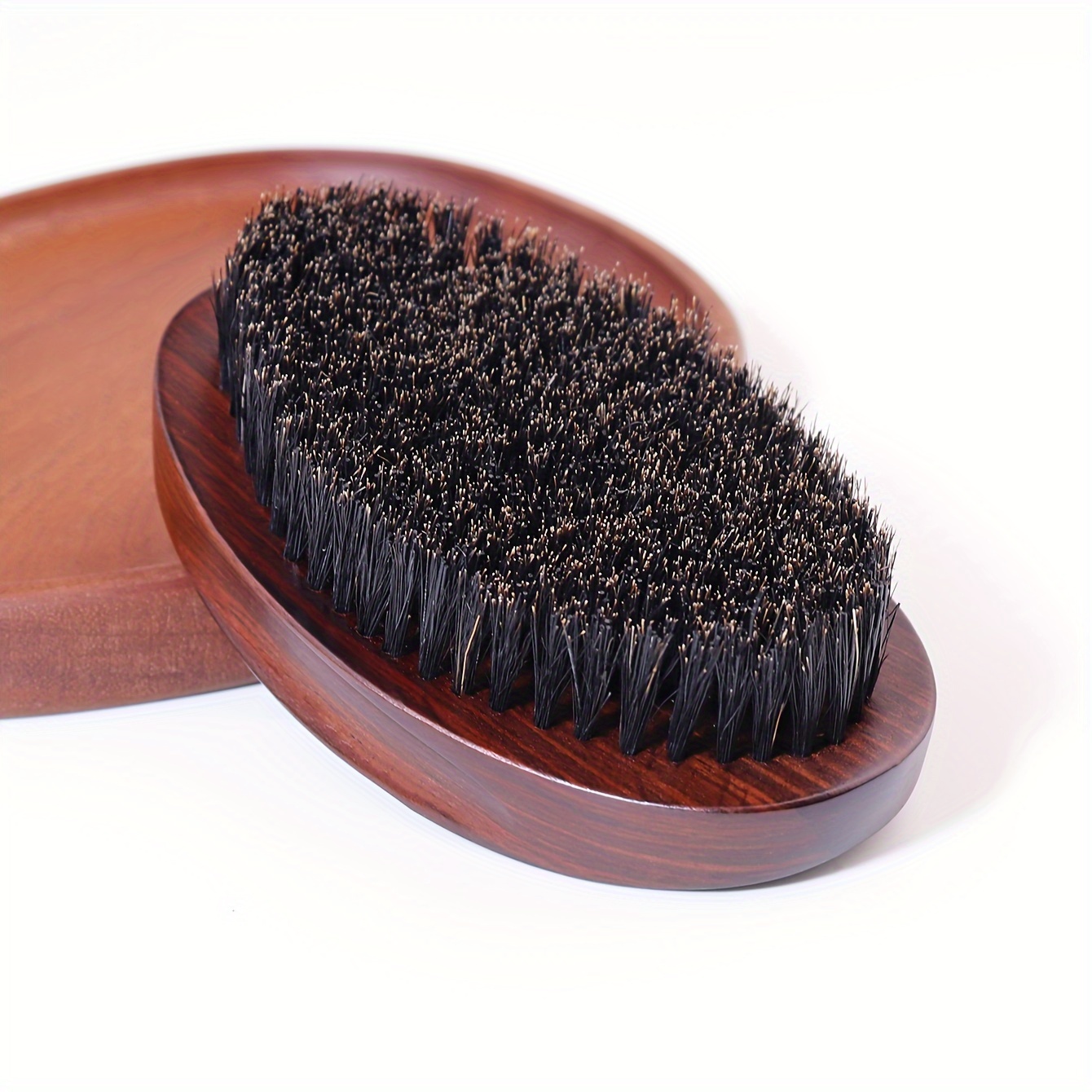 

Mane Bristle Hair Brush For Normal Hair - 1pc, Vintage Curved Wave Design, Wooden Anti-static Hair Detangling Brush