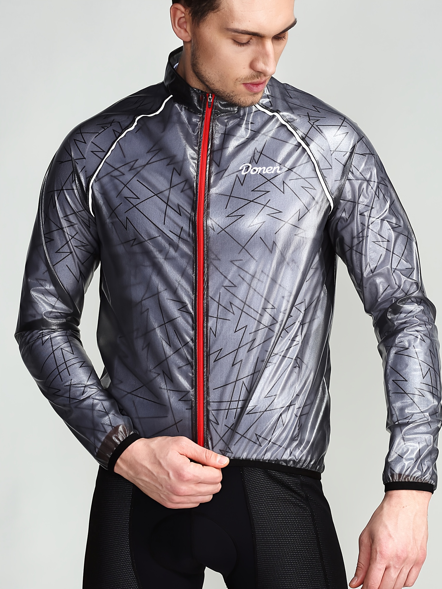 Waterproof Cycling Jacket Silver Hi Vis Jacket Unisex Waterproof