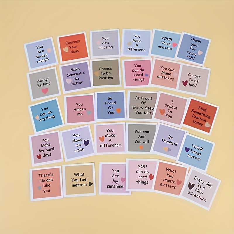 TEMU 30pcs Mini Encouragement Cards Gift Cards With , Unique Cards, Gifts To Care, Thank You Cards, Kindness Cards, Birthday Gifts, Cards For