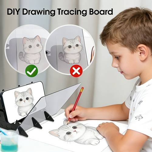 10pcs diy drawing tracking board optical sketch projector for children and adults portable drawing aid for art beginners sketch and graffiti ideal birthday gift for children and students to learn sketch easy diy art projector tracks