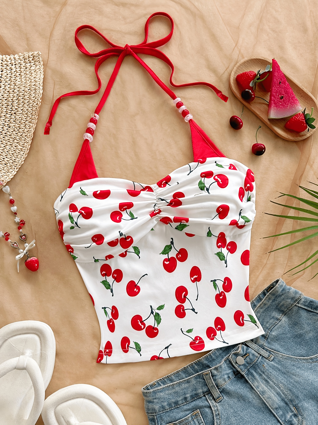 cherry tank top sold on Temu United States