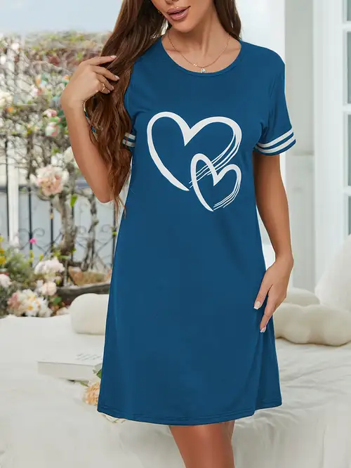 short night dress for ladies CzDolay Sleepshirts Women's Nightwear Sleepwear Short Sleeves