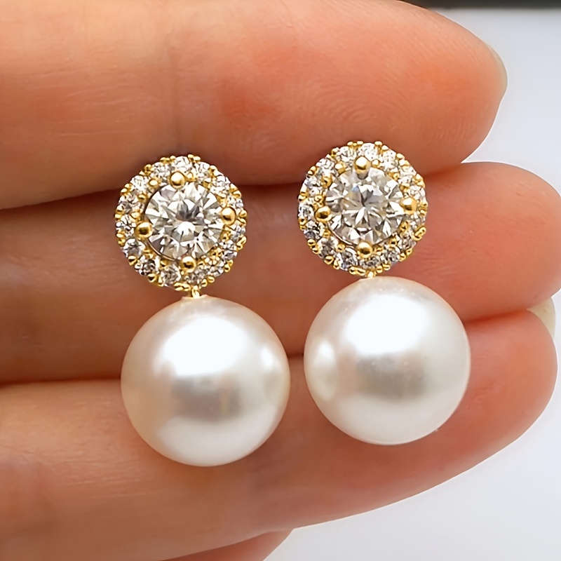 Image of 1 Pair Women's Fashion Stud Earrings Elegant Premium Banquet Luxury Accessory Women's Wedding Engagement Wedding Earrings Jewelry Gift