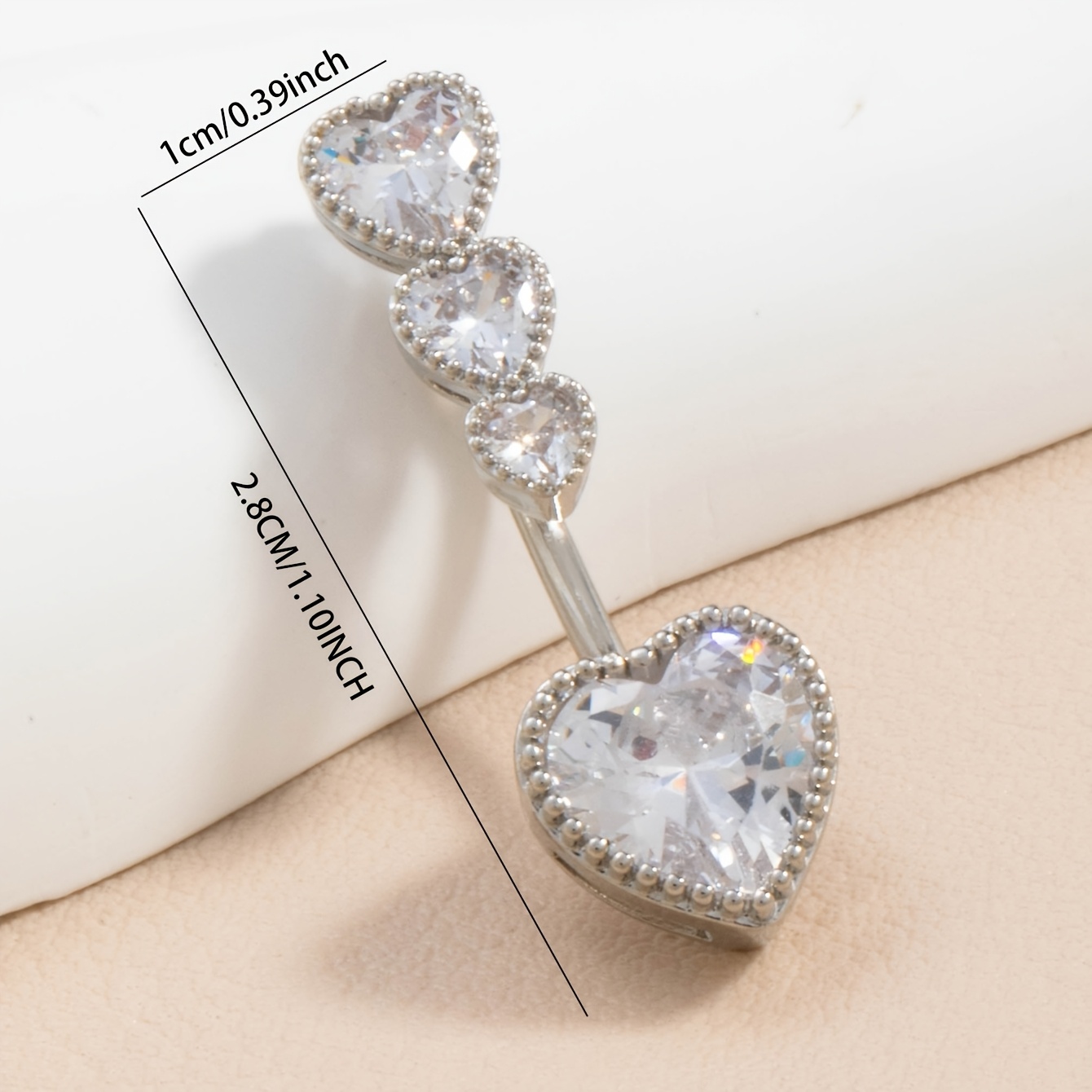 Cubic Decorative Navel Nail, Elegant Body Piercing Jewelry