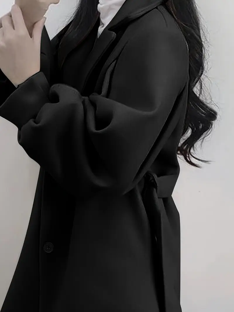 manteau d hiver beige pour femme - à col avec ceinture, manches courtes et structure rigide. col lavable machine idéal pour bureau, décontracté ou (automne/hiver) Détails du produit 6