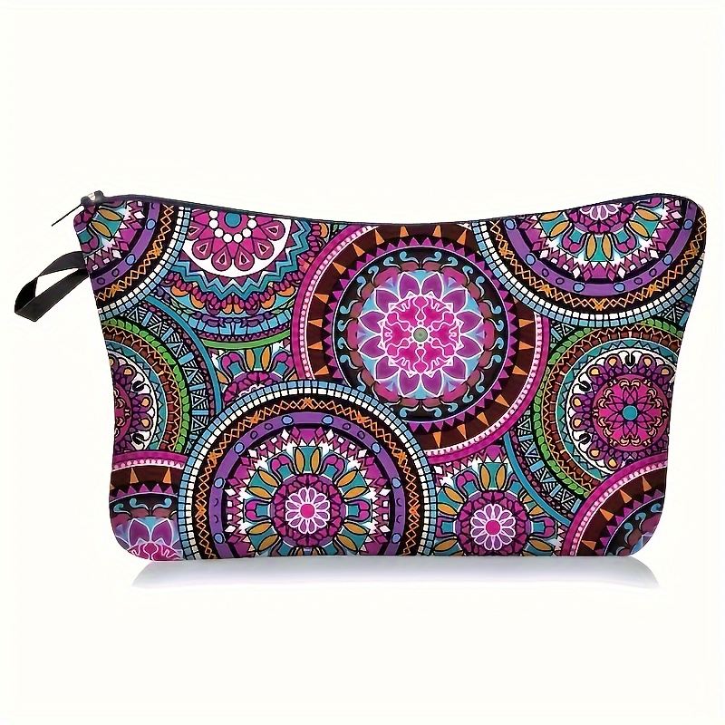 

Colorful Mandala Art Pattern Cosmetic Bag Makeup Bag, Zipper Pouch Lightweight Makeup Organizer For Travel, Pencil Pouch, Toiletry Bag For Women And Men