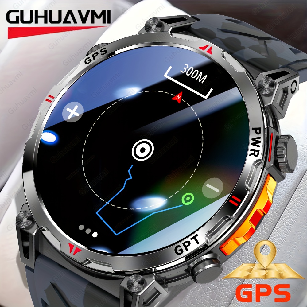 Image of Ipx8, Men's Sports Smartwatch, 3.96cm Amoled Hd Full Touch Screen, With Wireless Call, Gps Sports Tracking, Compass, Barometer, 650mah Long , , Smart , Weather, Music Control