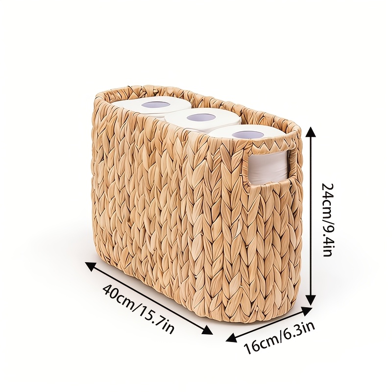 TEMU Woven Toilet Paper Storage Basket, Toilet Paper Capacity Distributor, Compact Decorative Storage Box For Bathrooms And Dressing Tables,