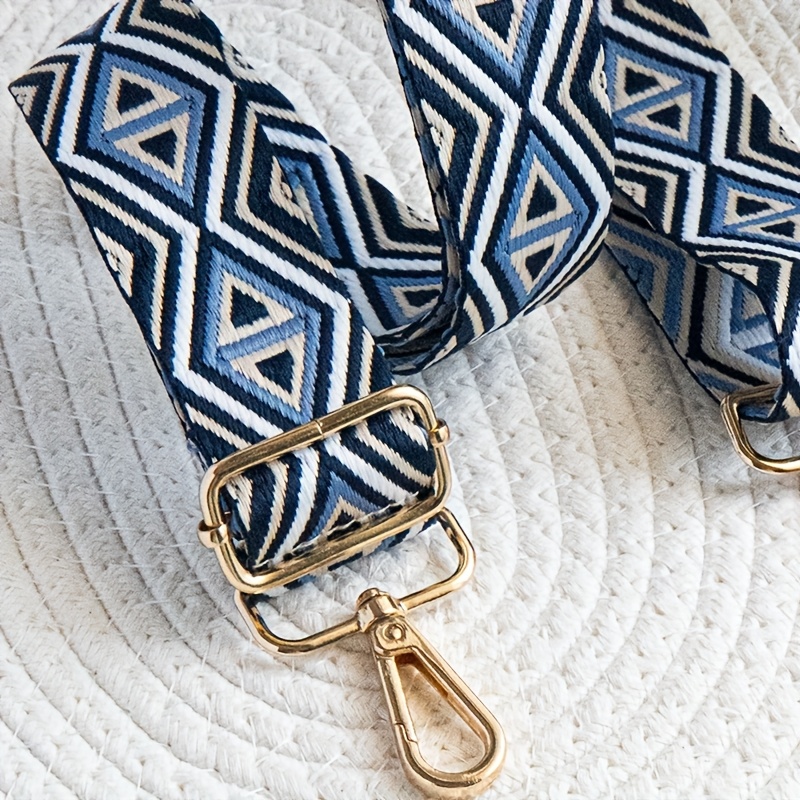 E-shop Marineblauer Diamant Jacquard Universal Schultergurt: Verstellbarer und ablösbare, robuste Ersatzschultergurte. Ein stilvolles, minimalistisches