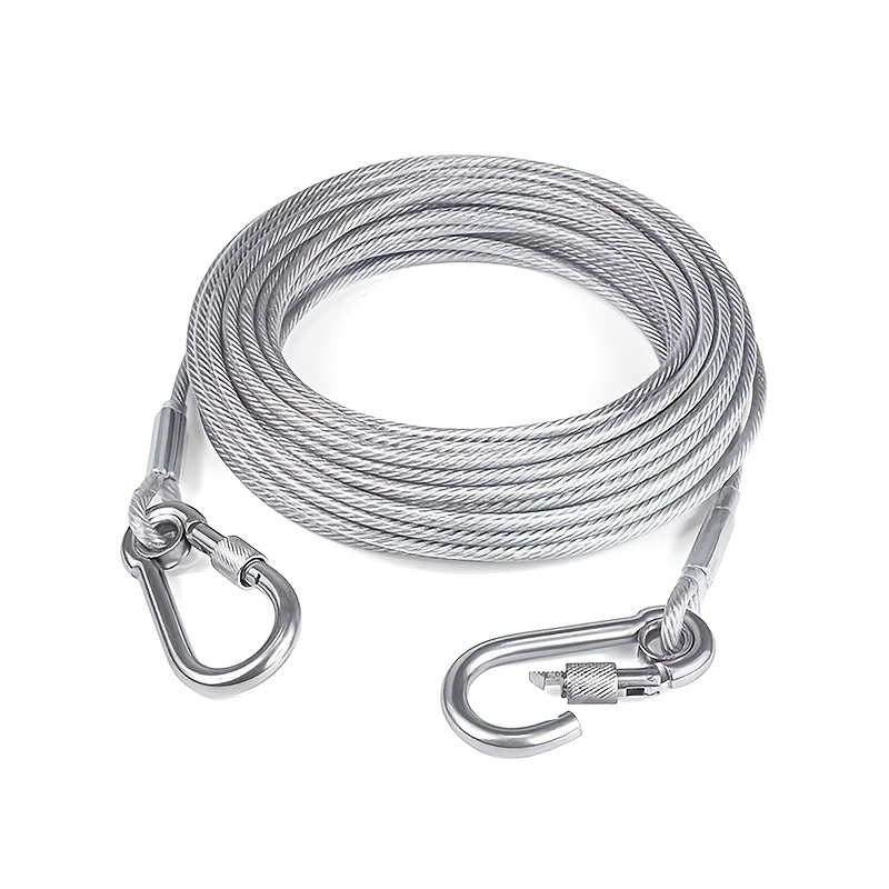 Zinc-Plated Steel Wire Rope Dog Leash, Durable & Rust-Resistant